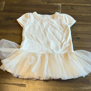 Gap Baby Sweater Tutu Dress Cream Knit 0-3 months